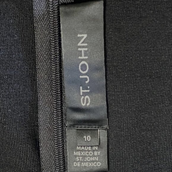 St John Santana Knit Black Pencil Skirt Size 10 Short Career Business Mature - Picture 4 of 4